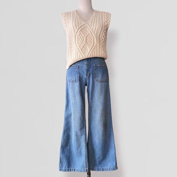 Vtg 100% Aran Wool Heritage Sweater Vest Fisherman Cable Knit Made In Ireland - Picture 8 of 8